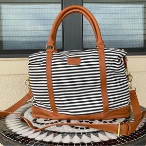 Striped Weekender Duffel Bag